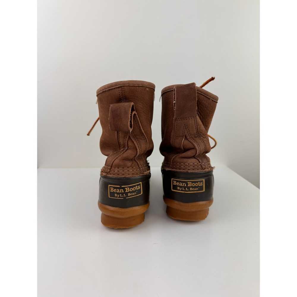 Vintage LL BEAN 'BEAN BOOTS' Leather Duck 5 eye M… - image 5