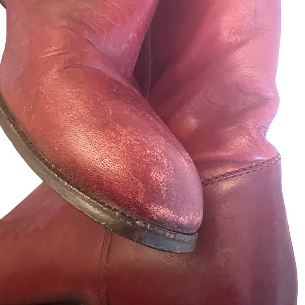 Vintage Eitenne Aigner red Leather boots sz 8 - image 2