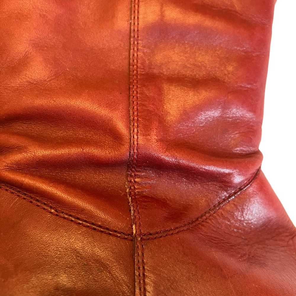 Vintage Eitenne Aigner red Leather boots sz 8 - image 3