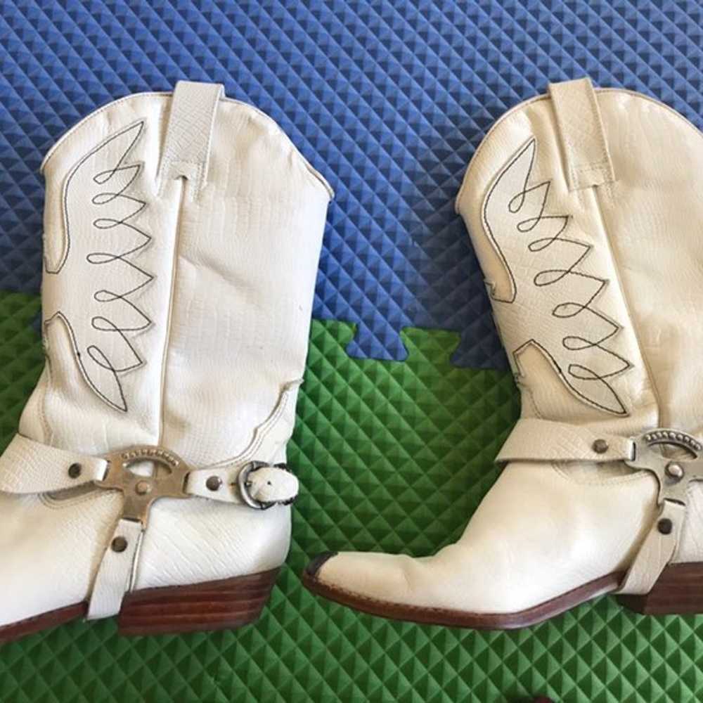 vintage  the wild pair white leather cow - image 4