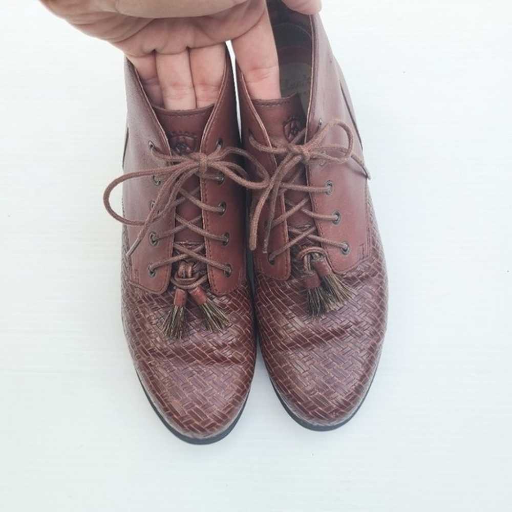 ARIAT woven leather fringe Oxford boots - image 2