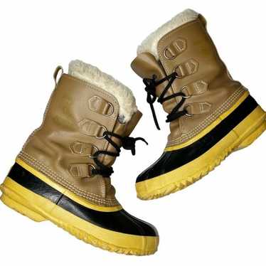 Vintage Sorel Manitou Tan Lace-up Snow Duck Boots… - image 1