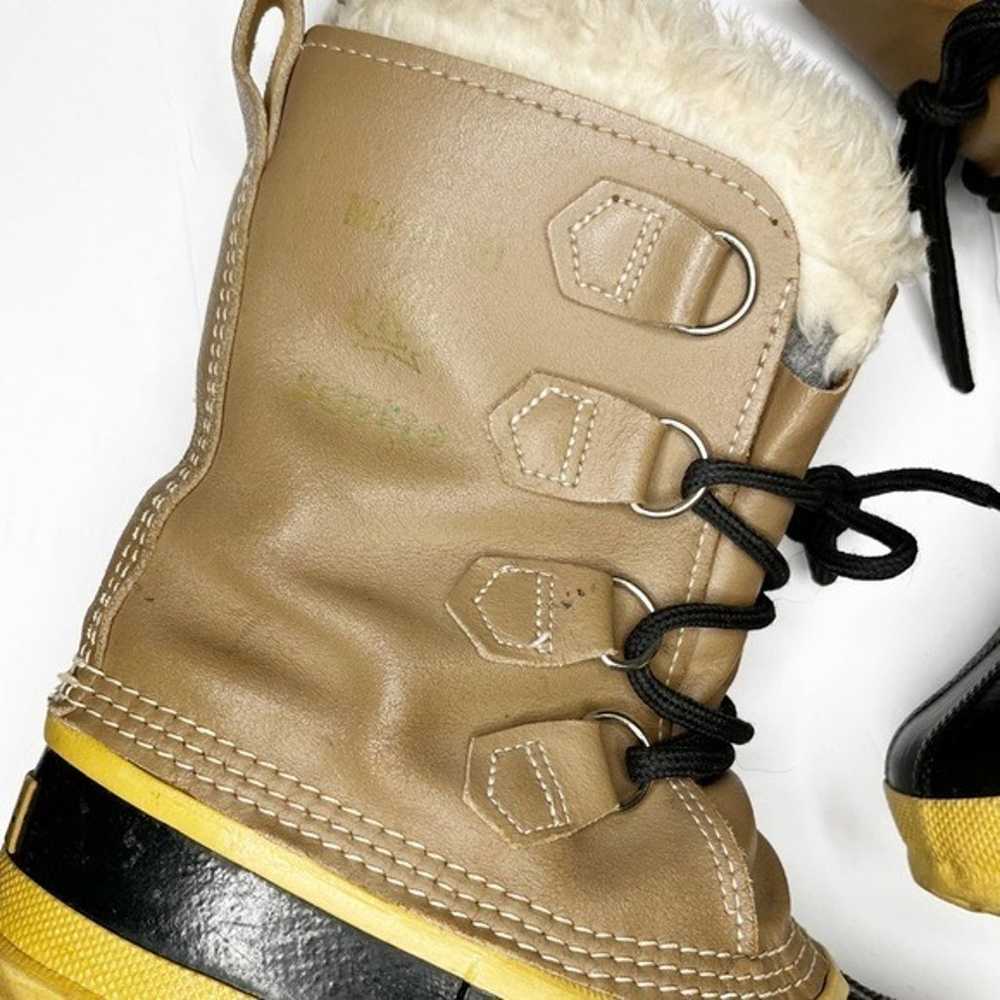 Vintage Sorel Manitou Tan Lace-up Snow Duck Boots… - image 6