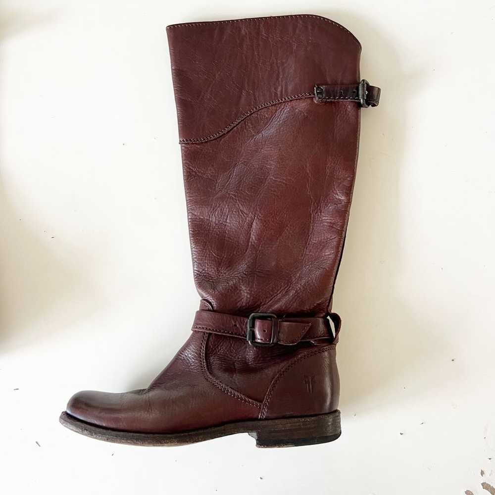 FRYE Phillip Riding Boot in Dark Brown Soft Vinta… - image 2