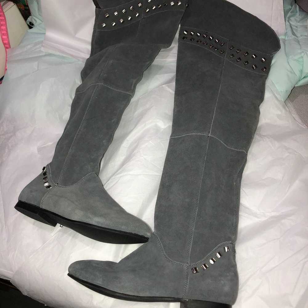 MIA highness gray suede studded boot - image 5