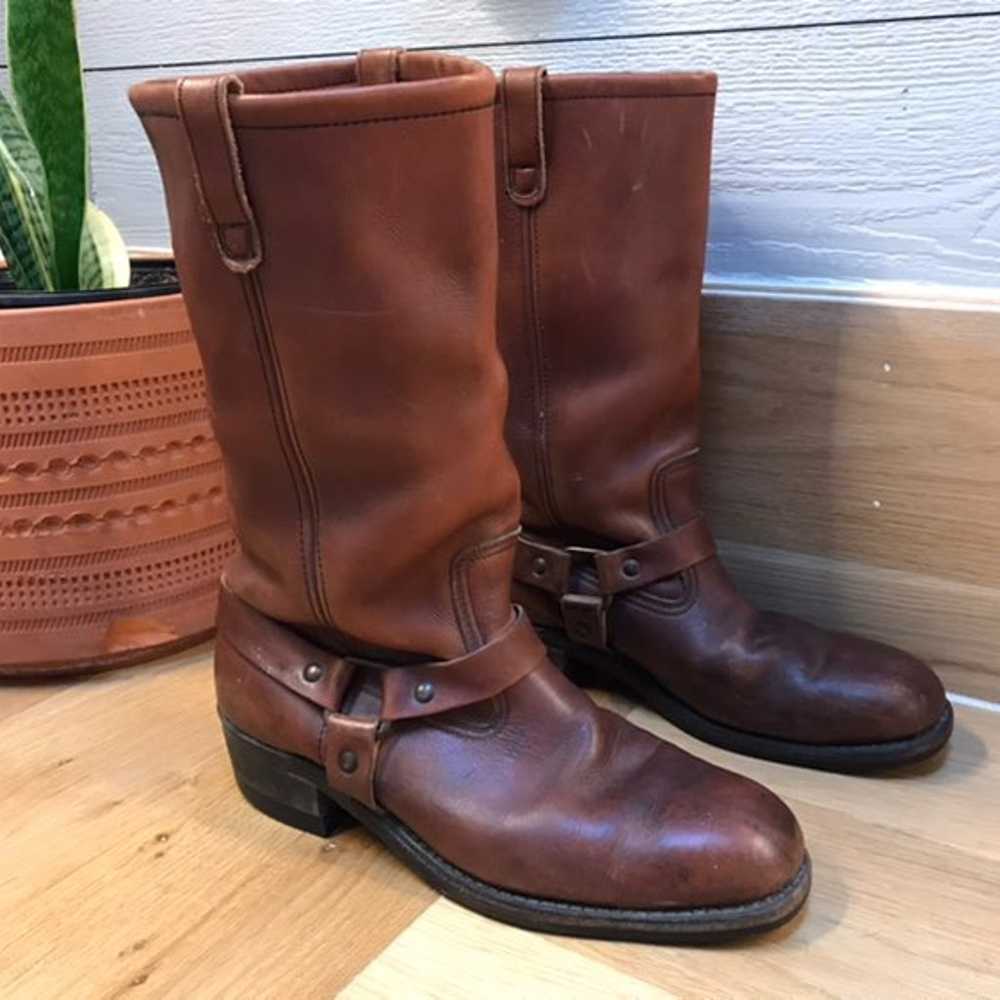 Vintage Leather Riding boots biker engin - image 1