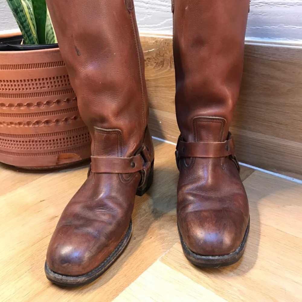 Vintage Leather Riding boots biker engin - image 2