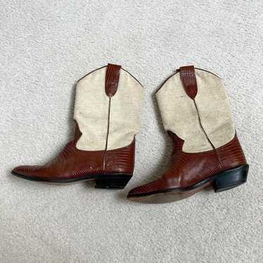 Vintage brown and cream western retro cowboy boots