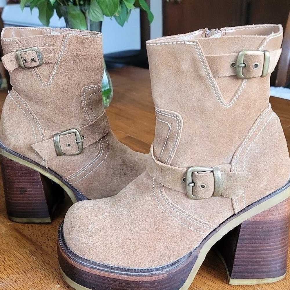 Vintage Y2K Soda Platform Boots, Brown, Size 81/2… - image 2