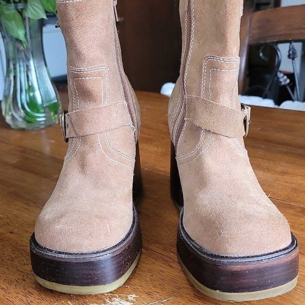 Vintage Y2K Soda Platform Boots, Brown, Size 81/2… - image 4