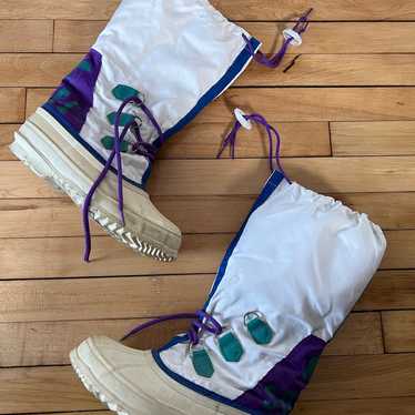 ソレル　SNOWLION Women's Sorel Snowlion White Winter Snow Boots Lace Up Size