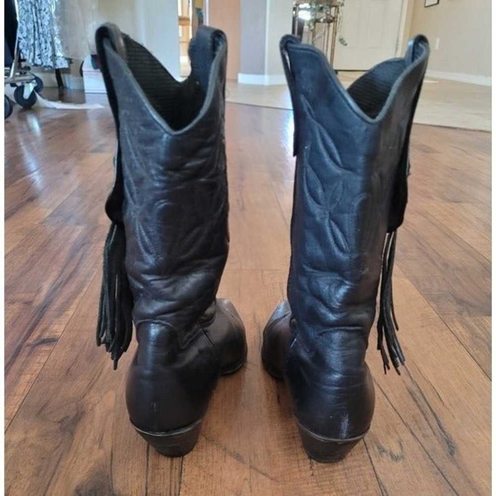 Vintage Laredo Black Fringe Leather Western Rodeo… - image 4