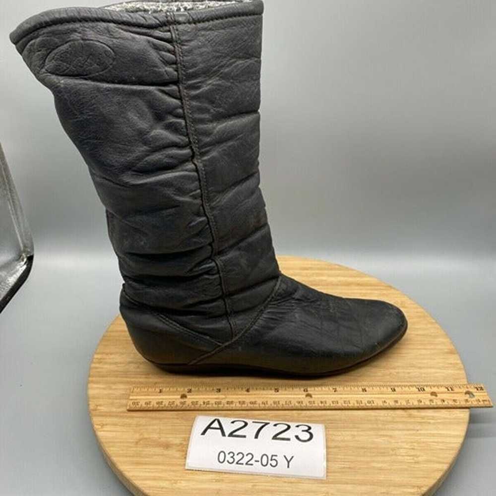 VINTAGE Bass Boots Womens 8 Black Leather Pull On… - image 12