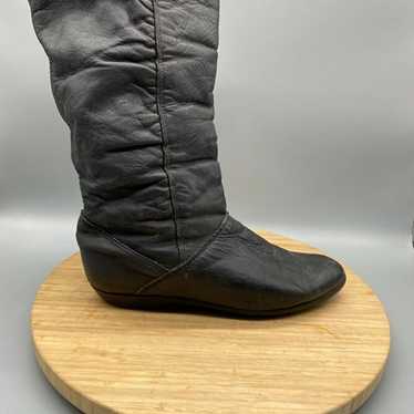 VINTAGE Bass Boots Womens 8 Black Leather Pull On… - image 1