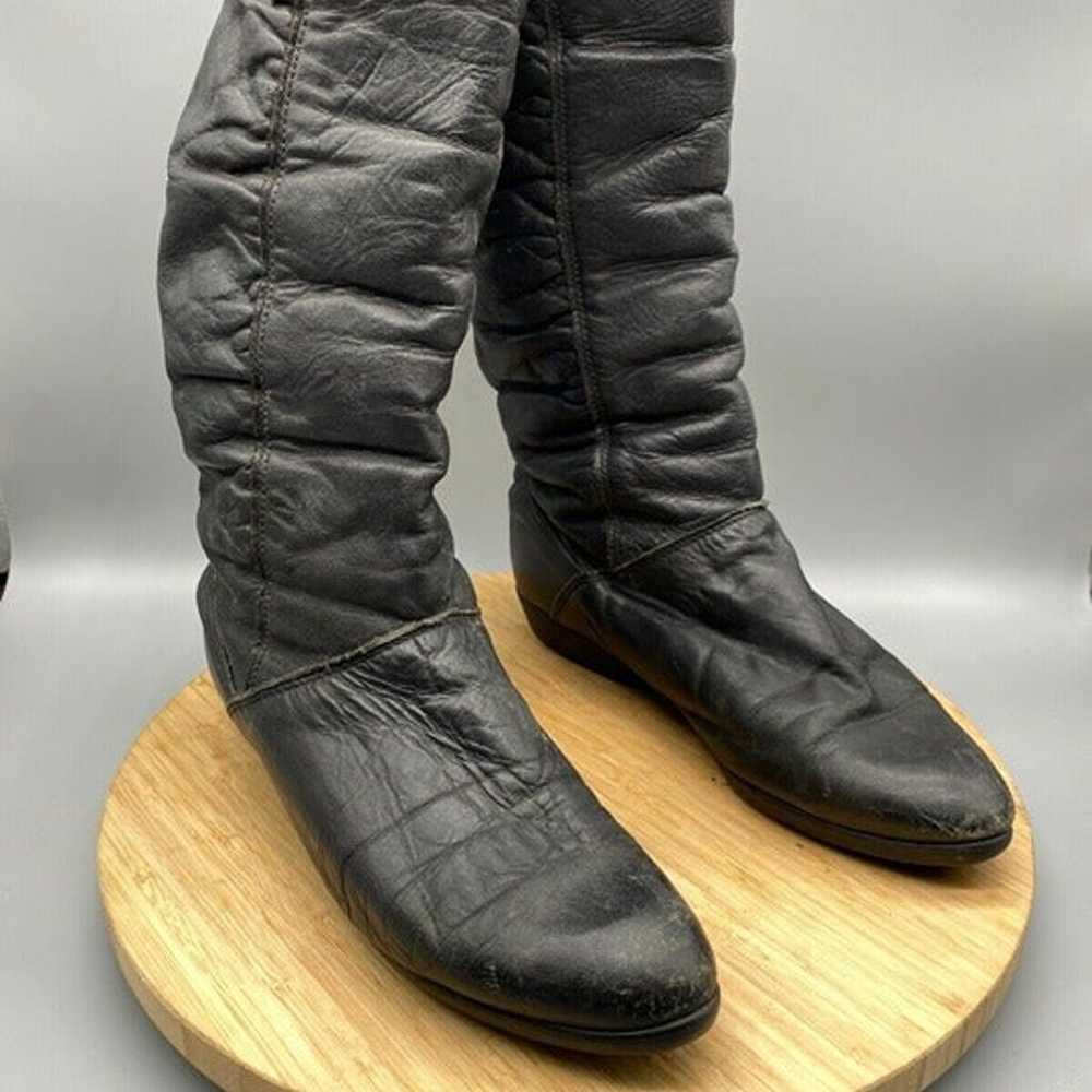 VINTAGE Bass Boots Womens 8 Black Leather Pull On… - image 2