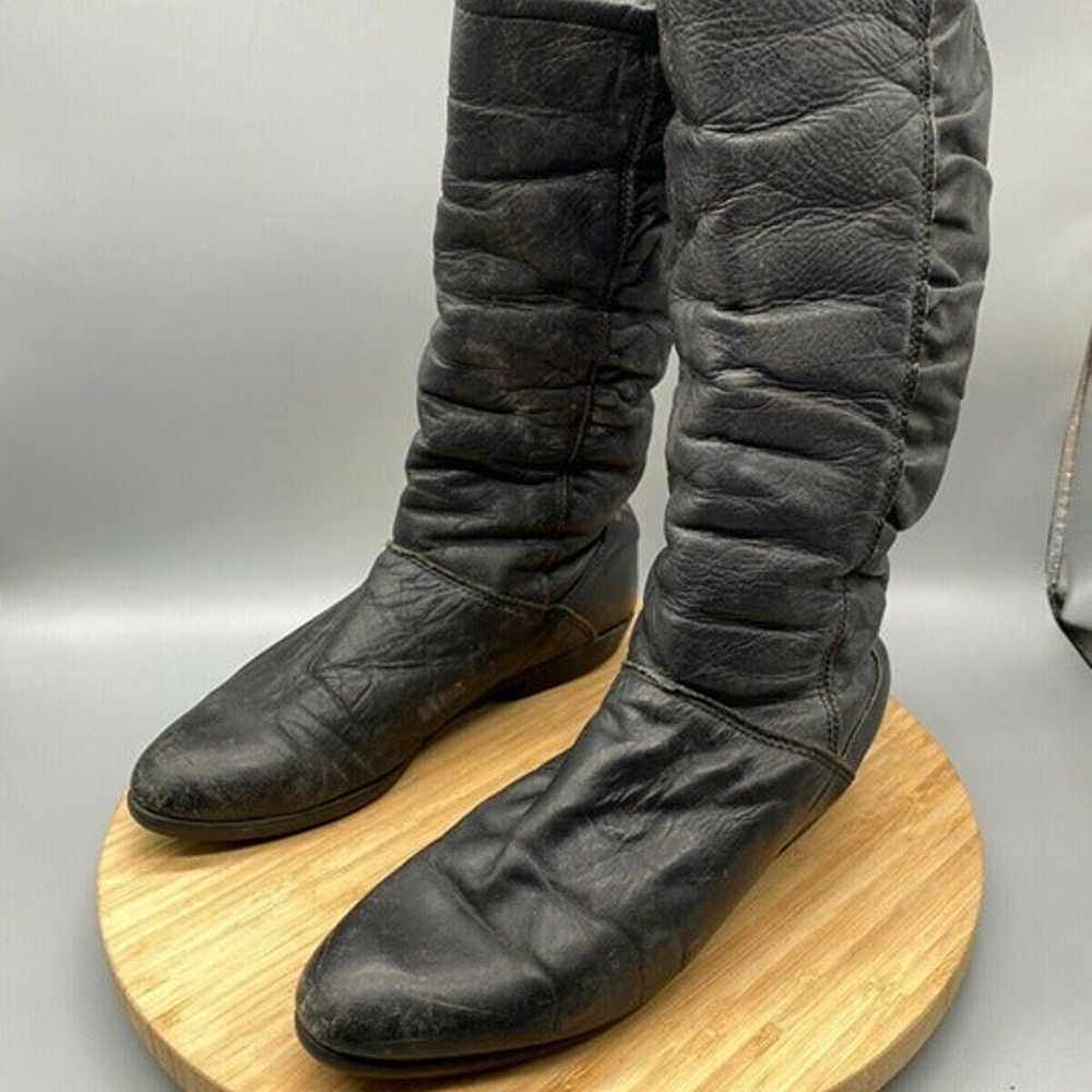 VINTAGE Bass Boots Womens 8 Black Leather Pull On… - image 6