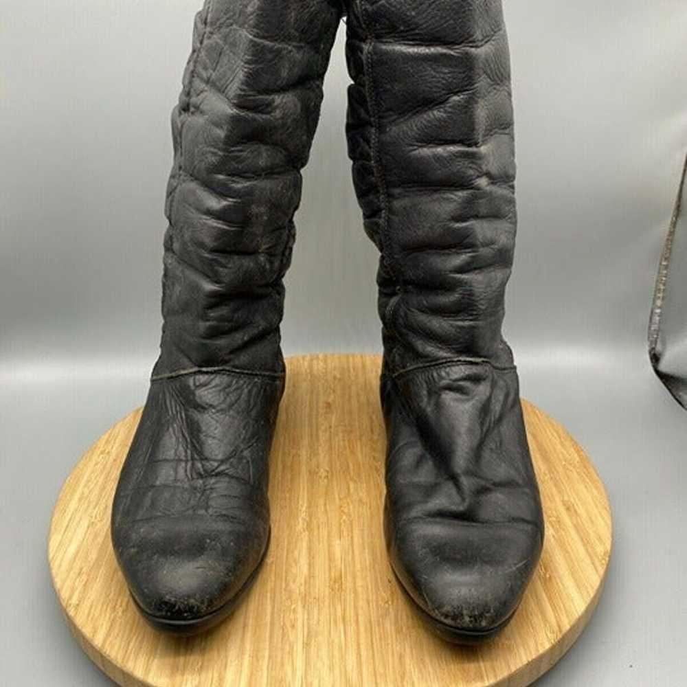 VINTAGE Bass Boots Womens 8 Black Leather Pull On… - image 7