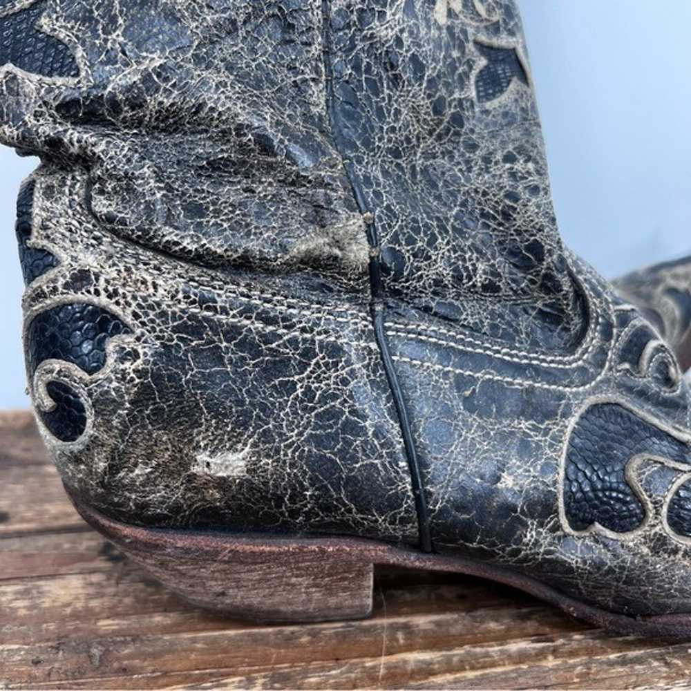 Corral C2108 Black Distressed Embroidered Lizard … - image 7