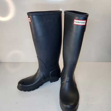 HUNTER Original Tall Gray Rubber Rain Boots Women… - image 1