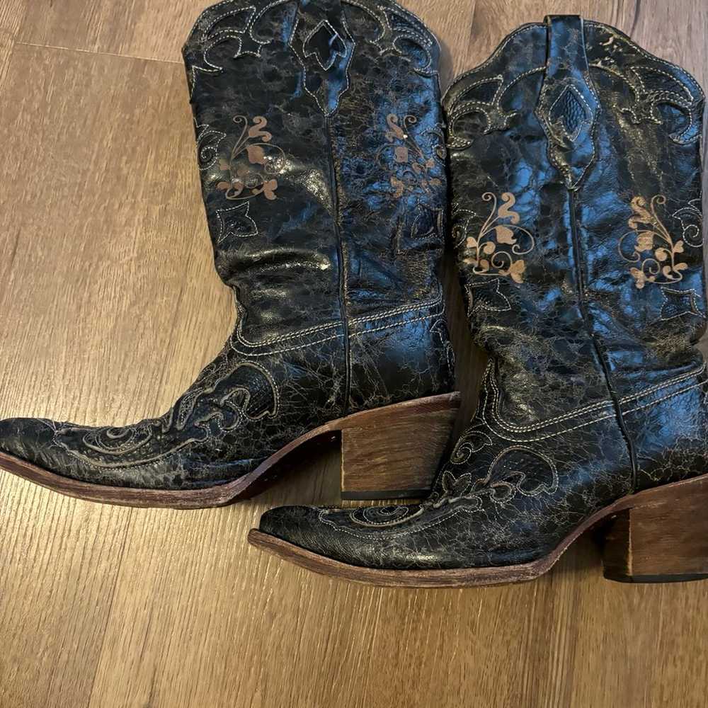 Corral Vintage Lizard Goat Cowgirl Boots Leather … - image 3