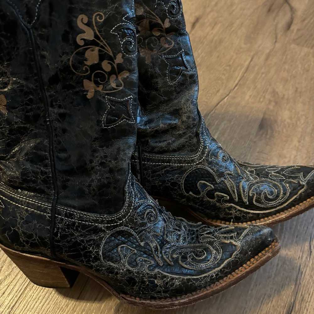 Corral Vintage Lizard Goat Cowgirl Boots Leather … - image 6