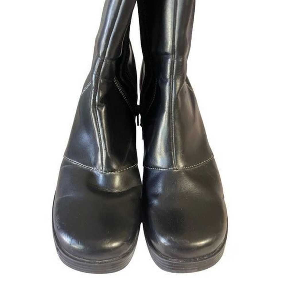 Vintage y2k LEI size 8 chunky black heeled boots - image 2