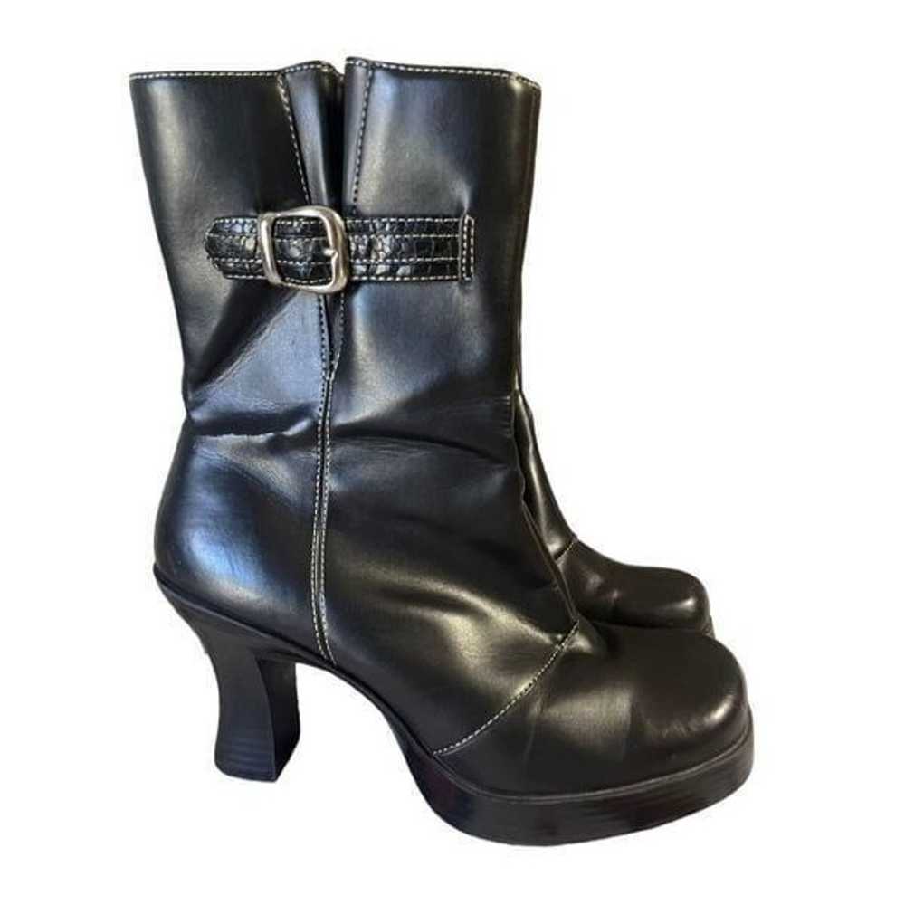 Vintage y2k LEI size 8 chunky black heeled boots - image 3