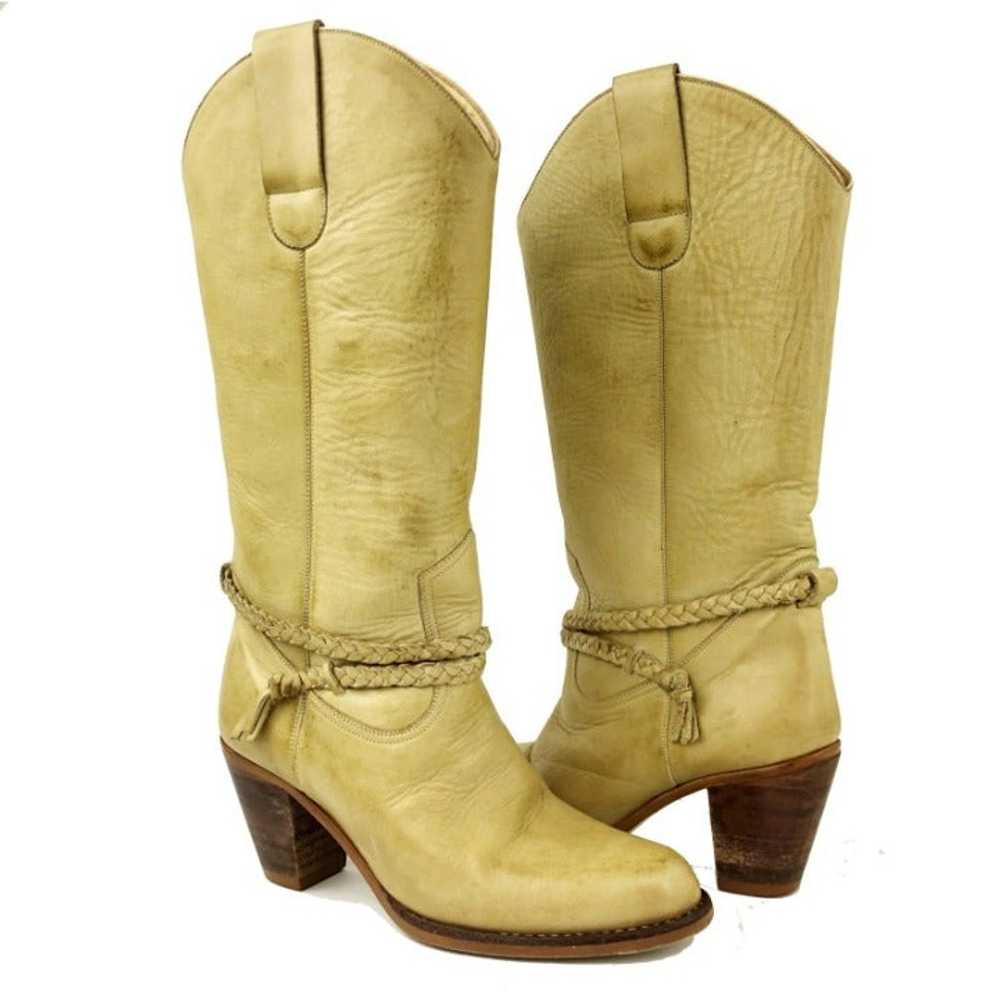 VTG Nobil's Tall Yellow Cowboy Boots 6 V - image 2