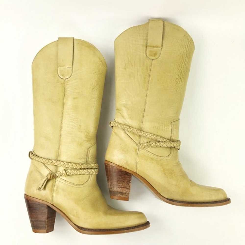 VTG Nobil's Tall Yellow Cowboy Boots 6 V - image 8