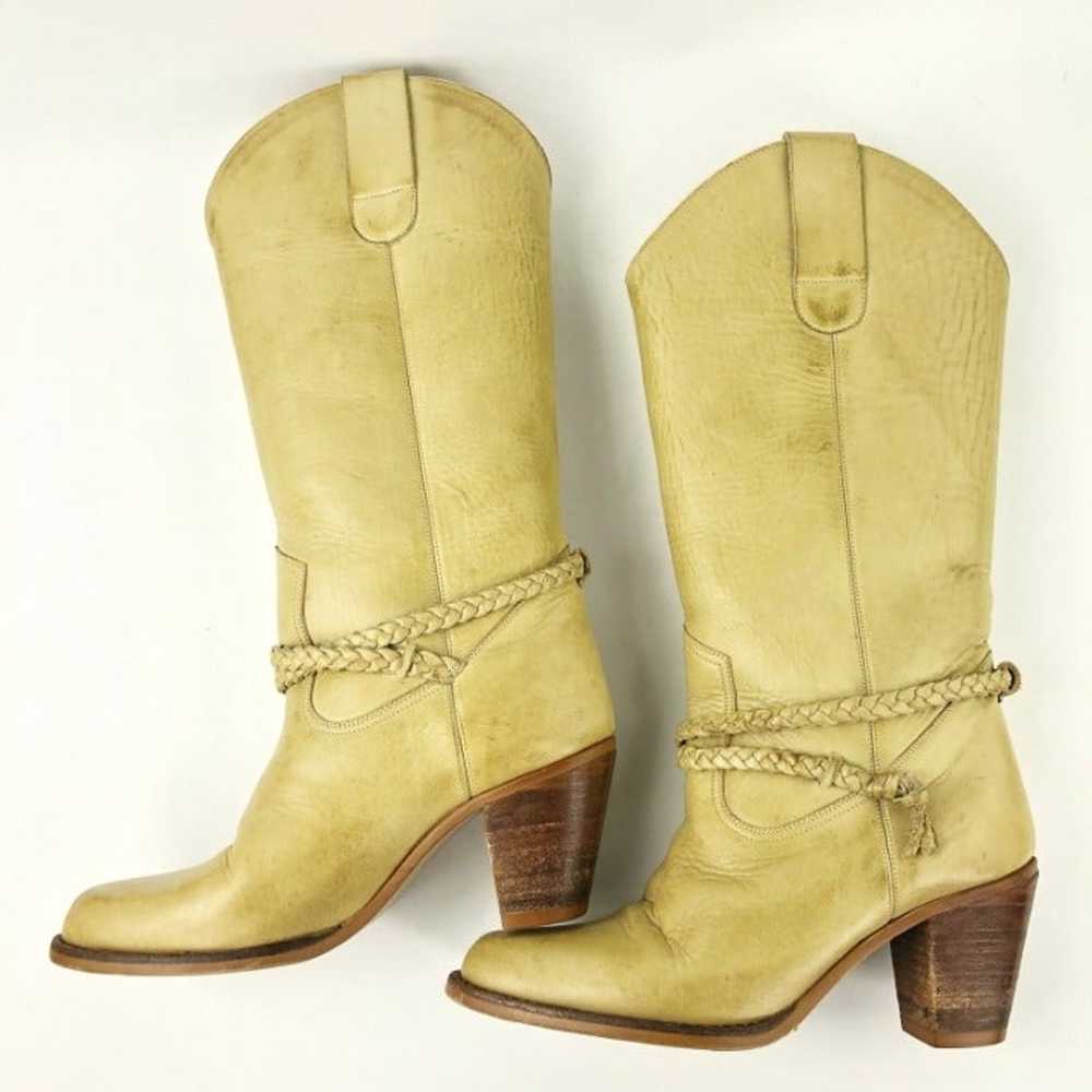 VTG Nobil's Tall Yellow Cowboy Boots 6 V - image 9