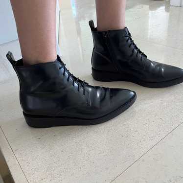 Italian Black Leather Booties