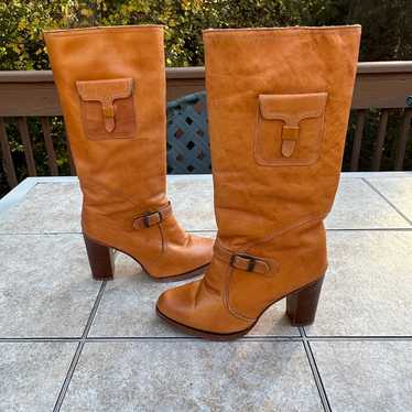 Vintage Zodiac Heeled Leather Boots - image 1