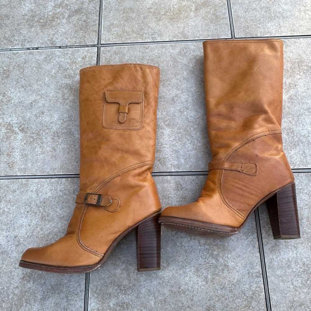 Vintage Zodiac Heeled Leather Boots - image 8