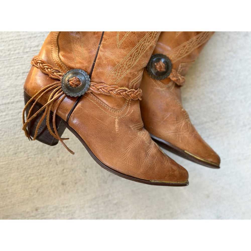 Oak Tree Farms 1966 Women's 8 Brown Leather Cowbo… - image 10