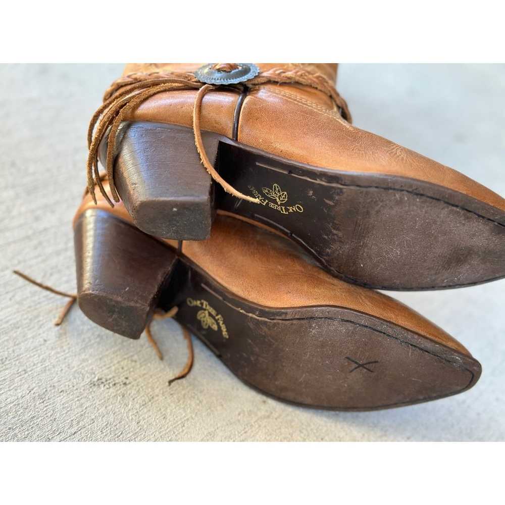 Oak Tree Farms 1966 Women's 8 Brown Leather Cowbo… - image 12