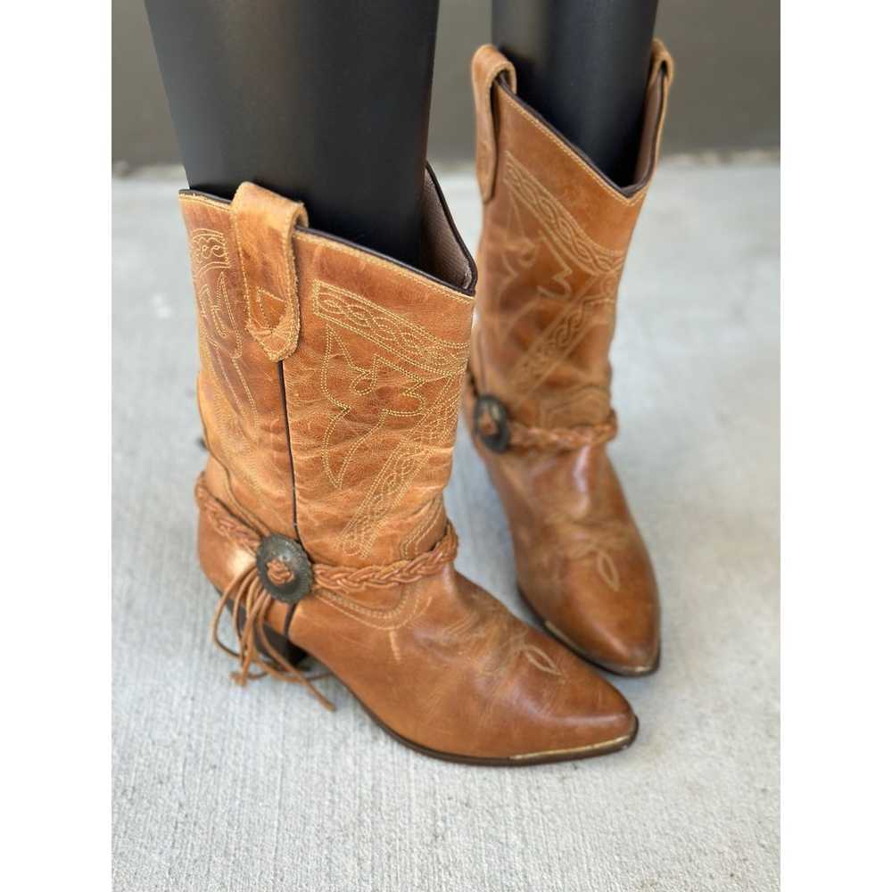 Oak Tree Farms 1966 Women's 8 Brown Leather Cowbo… - image 5