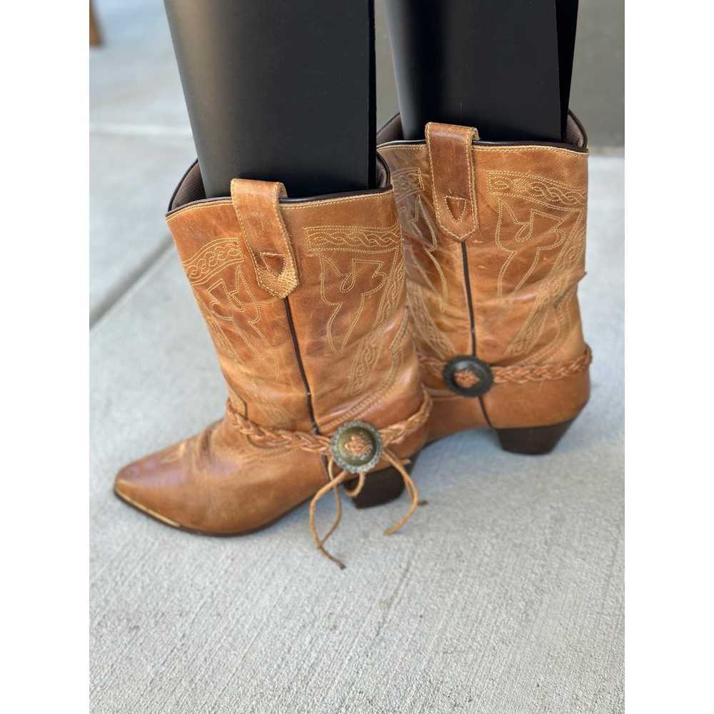 Oak Tree Farms 1966 Women's 8 Brown Leather Cowbo… - image 6