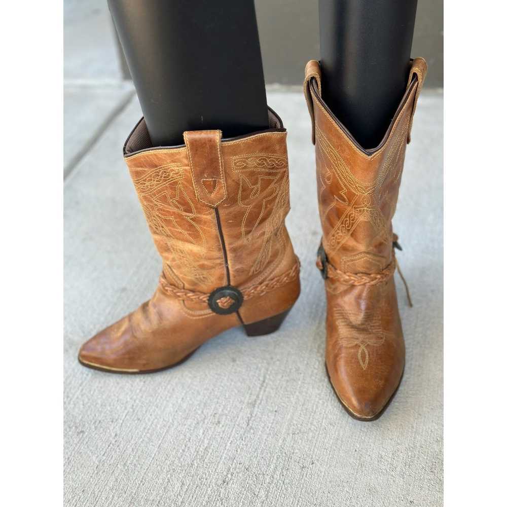 Oak Tree Farms 1966 Women's 8 Brown Leather Cowbo… - image 7