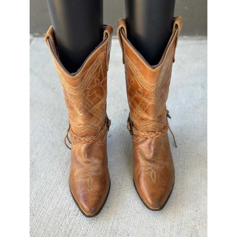 Oak Tree Farms 1966 Women's 8 Brown Leather Cowbo… - image 8