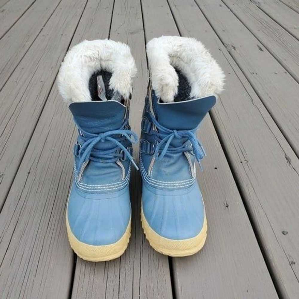 Vintage 90s y2k Sorel Manitou Blue Leather Waterp… - image 4