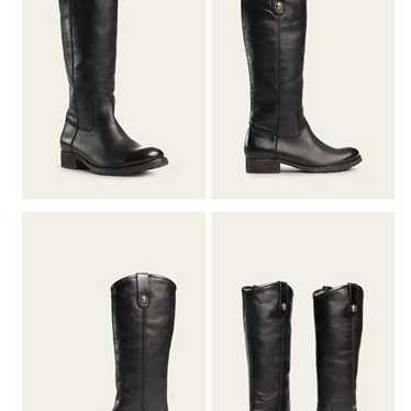 Frye Melissa Button Tall Black Leather Riding Boo… - image 1