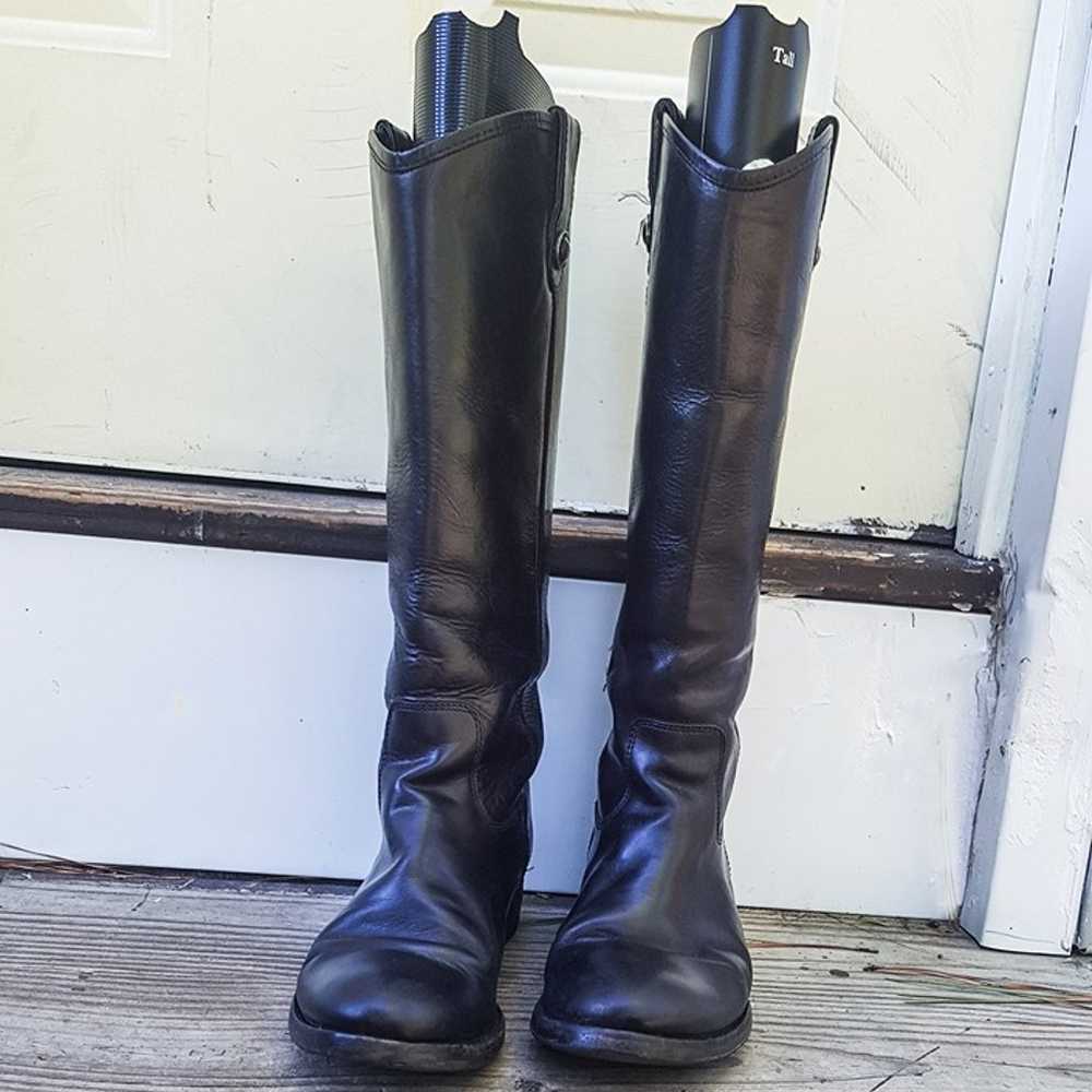 Frye Melissa Button Tall Black Leather Riding Boo… - image 3