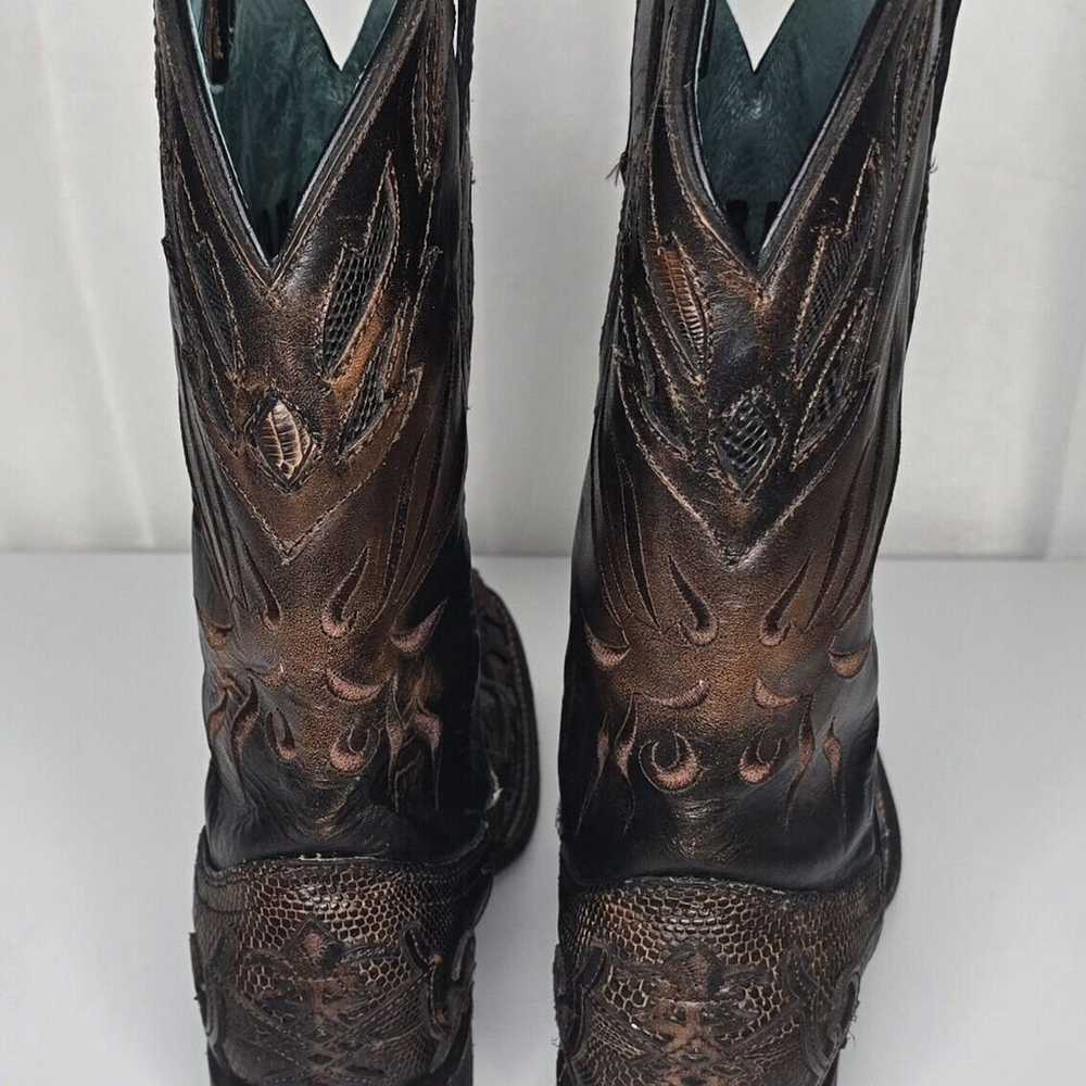 Corral Vintage Cowboy Boots Distress Embroidery C… - image 8