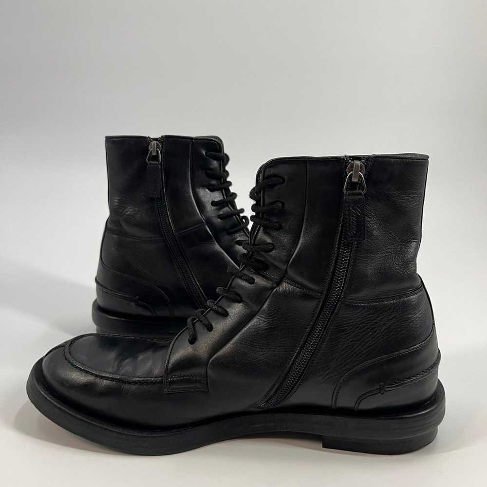 GUCCI Black Leather Navigate Combat Boots Lace & … - image 4