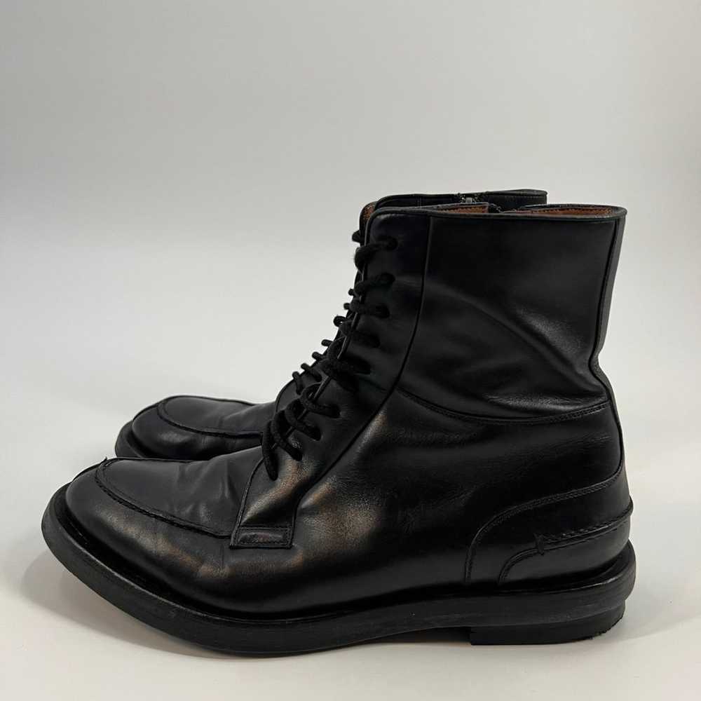 GUCCI Black Leather Navigate Combat Boots Lace & … - image 5