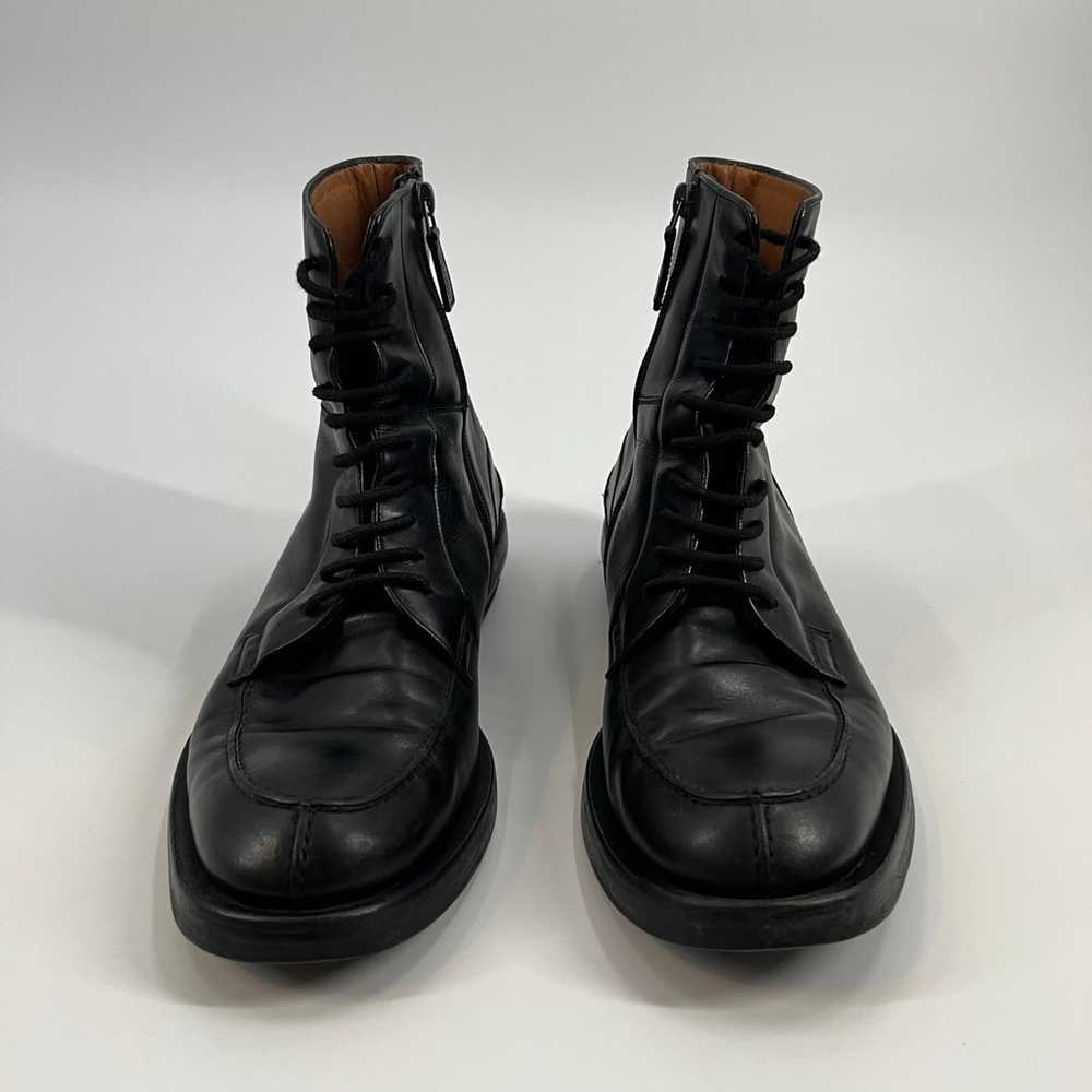 GUCCI Black Leather Navigate Combat Boots Lace & … - image 6