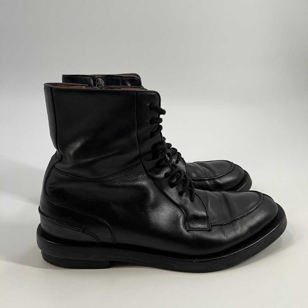 GUCCI Black Leather Navigate Combat Boots Lace & … - image 7