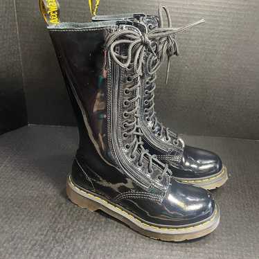 Retro  Double Zipper Dr Martens Patent Leather 14… - image 1