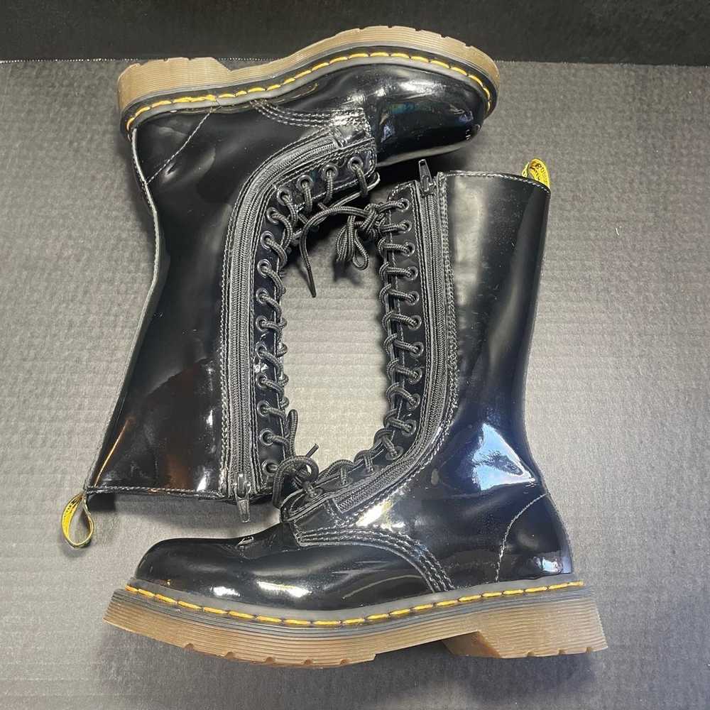 Retro  Double Zipper Dr Martens Patent Leather 14… - image 7