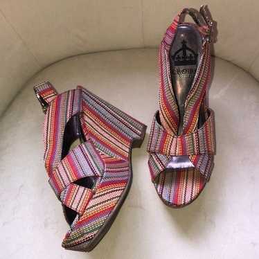 Boho platform wedge sandal multi color - image 1